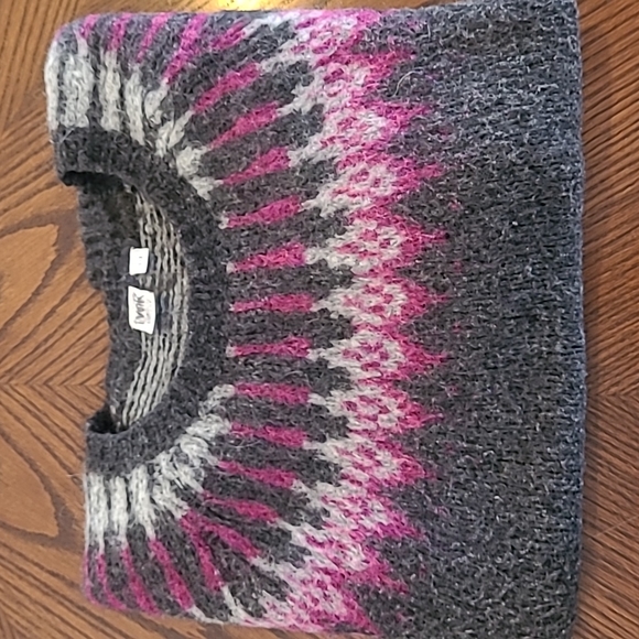Grey and Purple Twik Wool Sweater - Picture 2 of 5